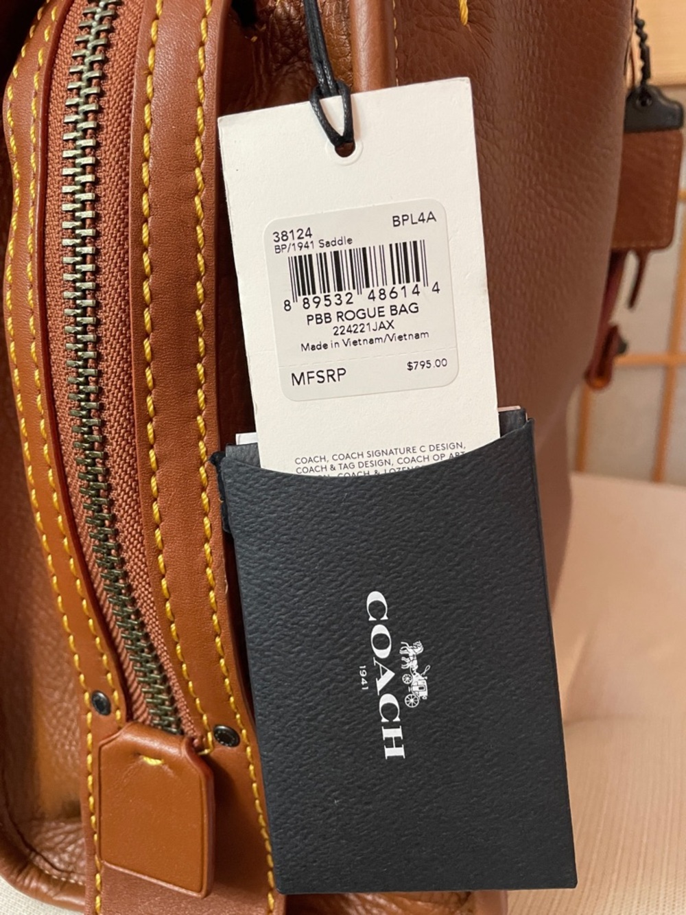 Coach 1941 Rogue 30 in Black Copper / Saddle NWT - Picture 17 of 17